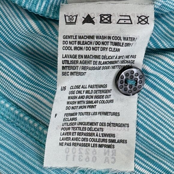 Puma Mens Polo Top Sz L Turquoise Short Sleeve Striped Dry Cell Golf Active Tee - Picture 13 of 13